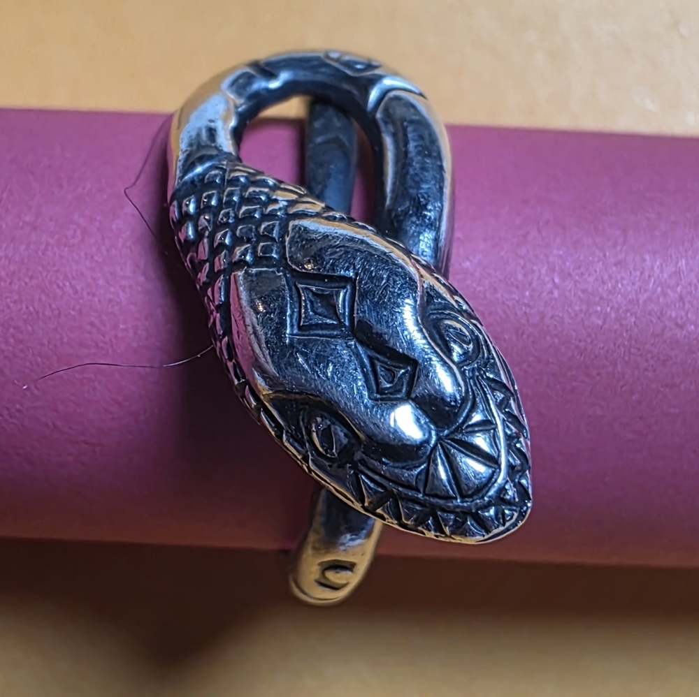 Vintage Silver Snake Ring Taxco 925 Artist Signed